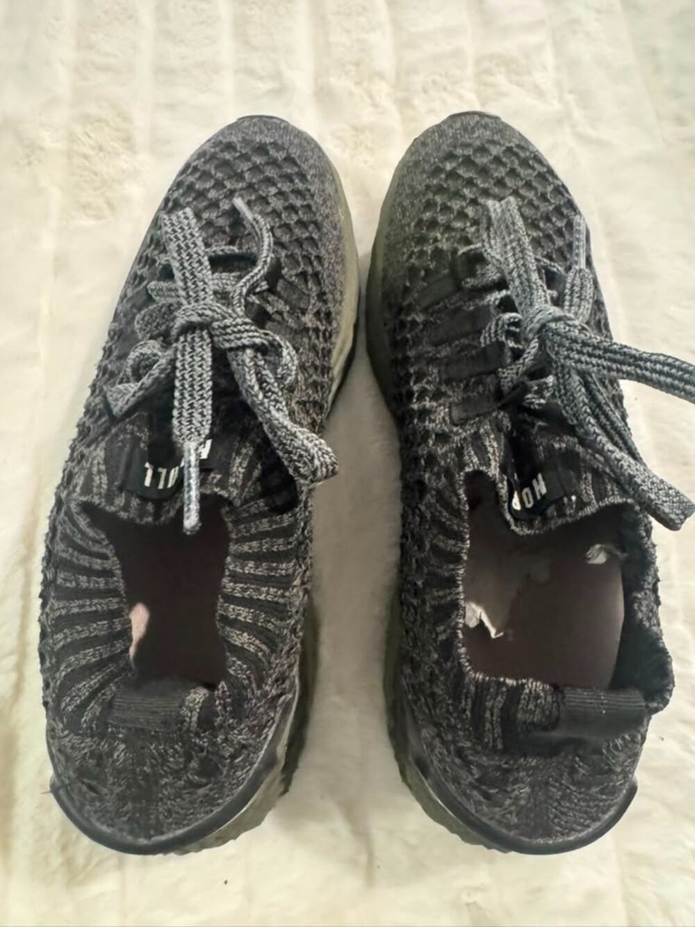 HOBYBULL Men's Sneakers Black Knit Casual Shoes Size 7.5